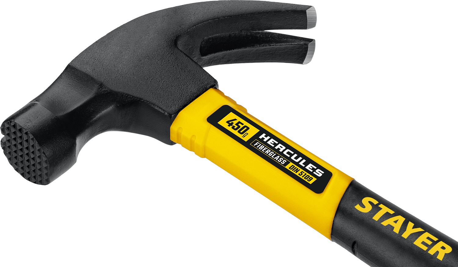 STAYER Hercules-M, 450 г, молоток-гвоздодёр столярный с фиберглассовой рукояткой, Professional (2027-450) — фото 4