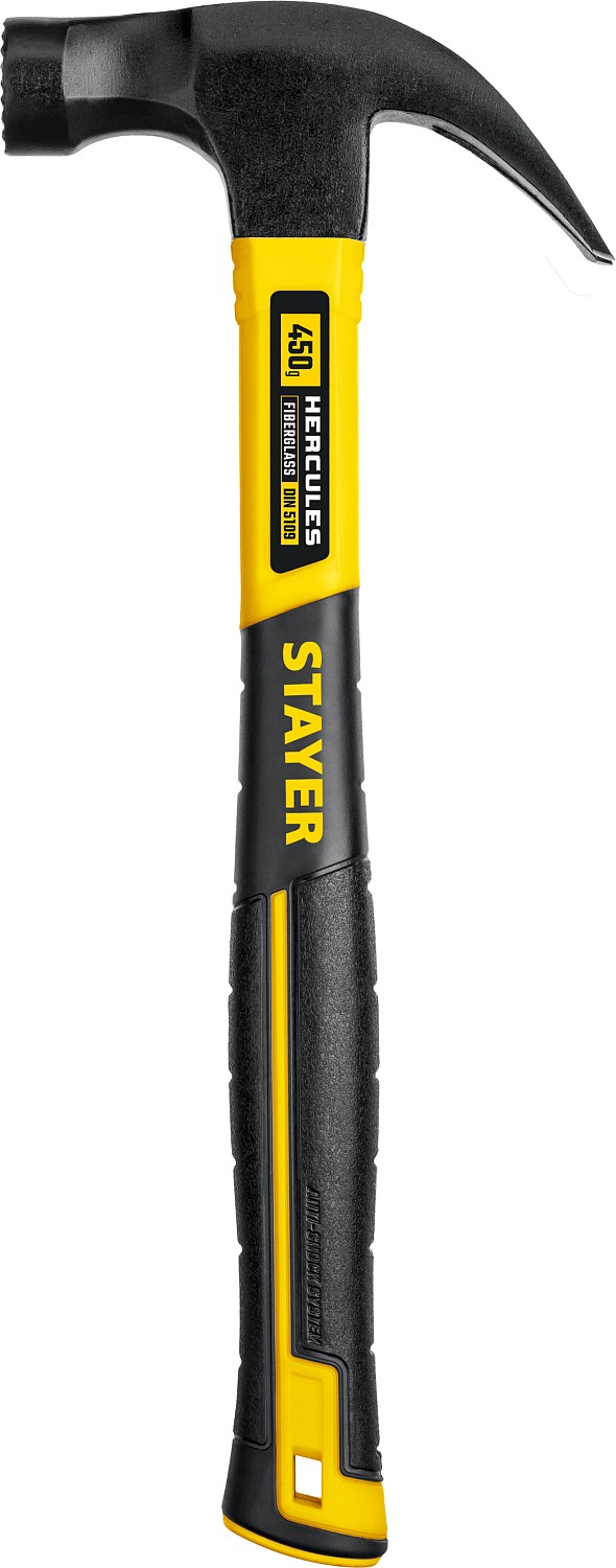 STAYER Hercules-M, 450 г, молоток-гвоздодёр столярный с фиберглассовой рукояткой, Professional (2027-450) — фото 5