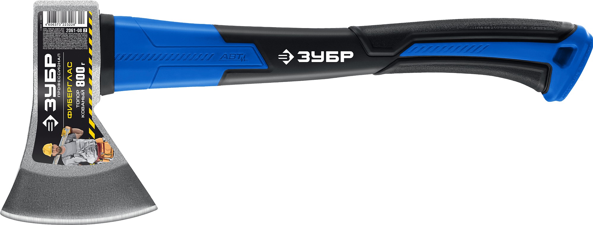 ЗУБР Фибергласс, 800/980 г, 380 мм, кованый топор, Профессионал (2061-08) — фото 6