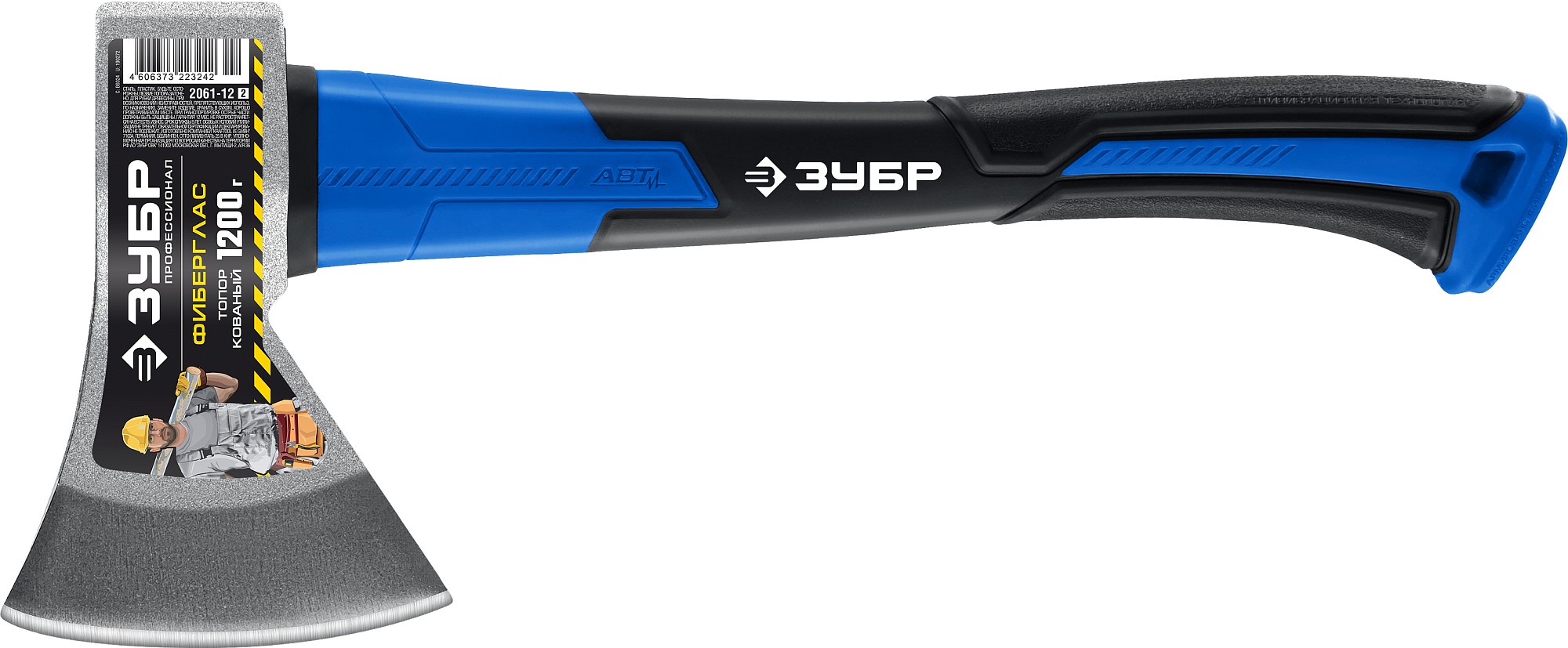 ЗУБР Фибергласс, 1200/1380 г, 430 мм, кованый топор, Профессионал (2061-12) — фото 6