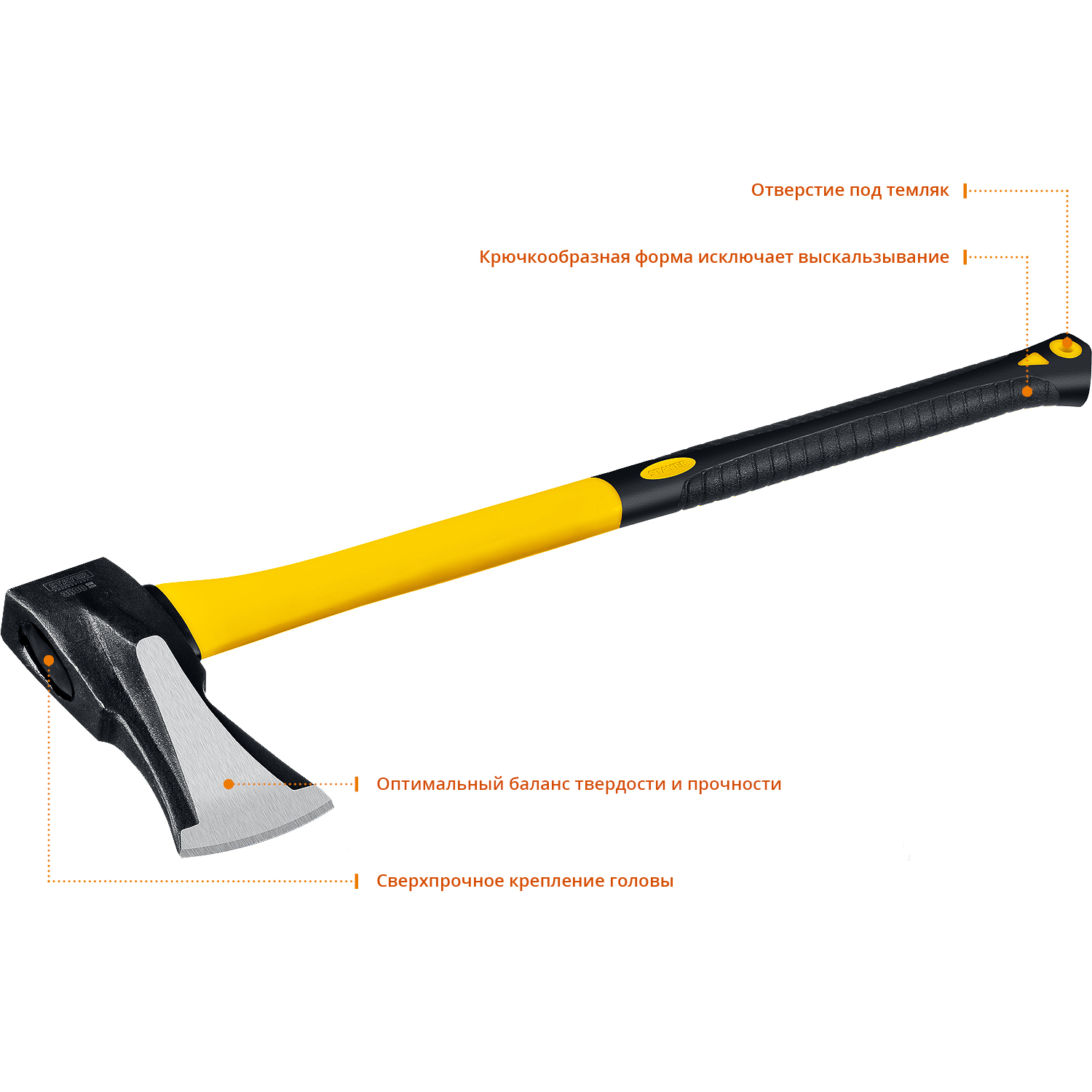 STAYER FIBERGLASS, 2000/2800 г, 680 мм, кованый топор-колун, Professional (20623-20) — фото 3