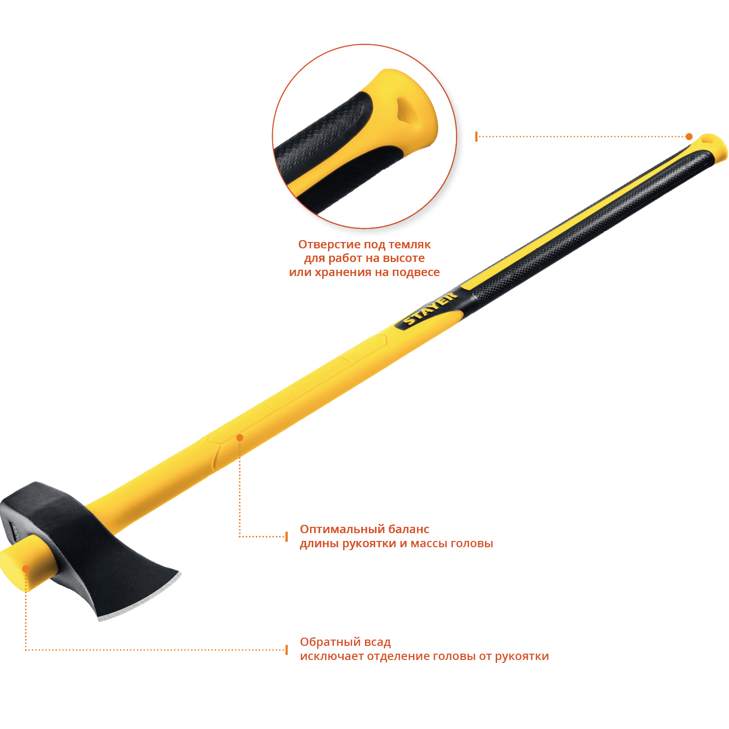 STAYER VIKING, 2700/3500 г, 900 мм, строительный колун-кувалда, Professional (20626-27) — фото 3