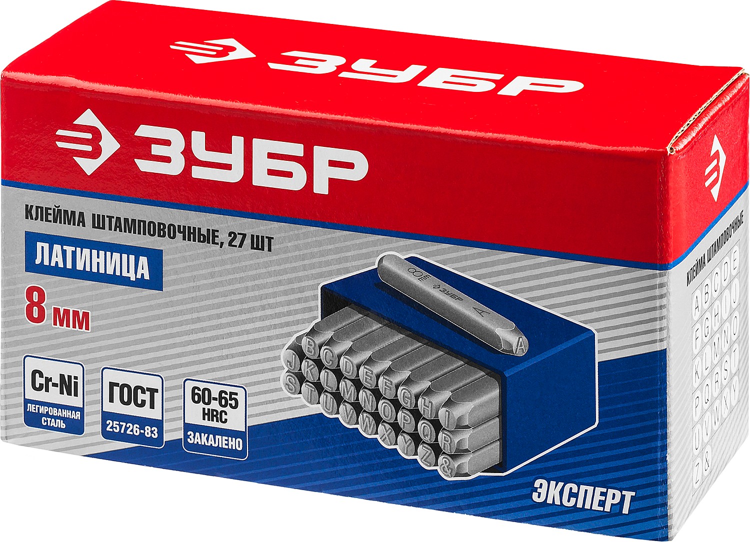 ЗУБР 8 мм, латиница, штамповочные буквенные клейма, Профессионал (21505-08) — фото 5