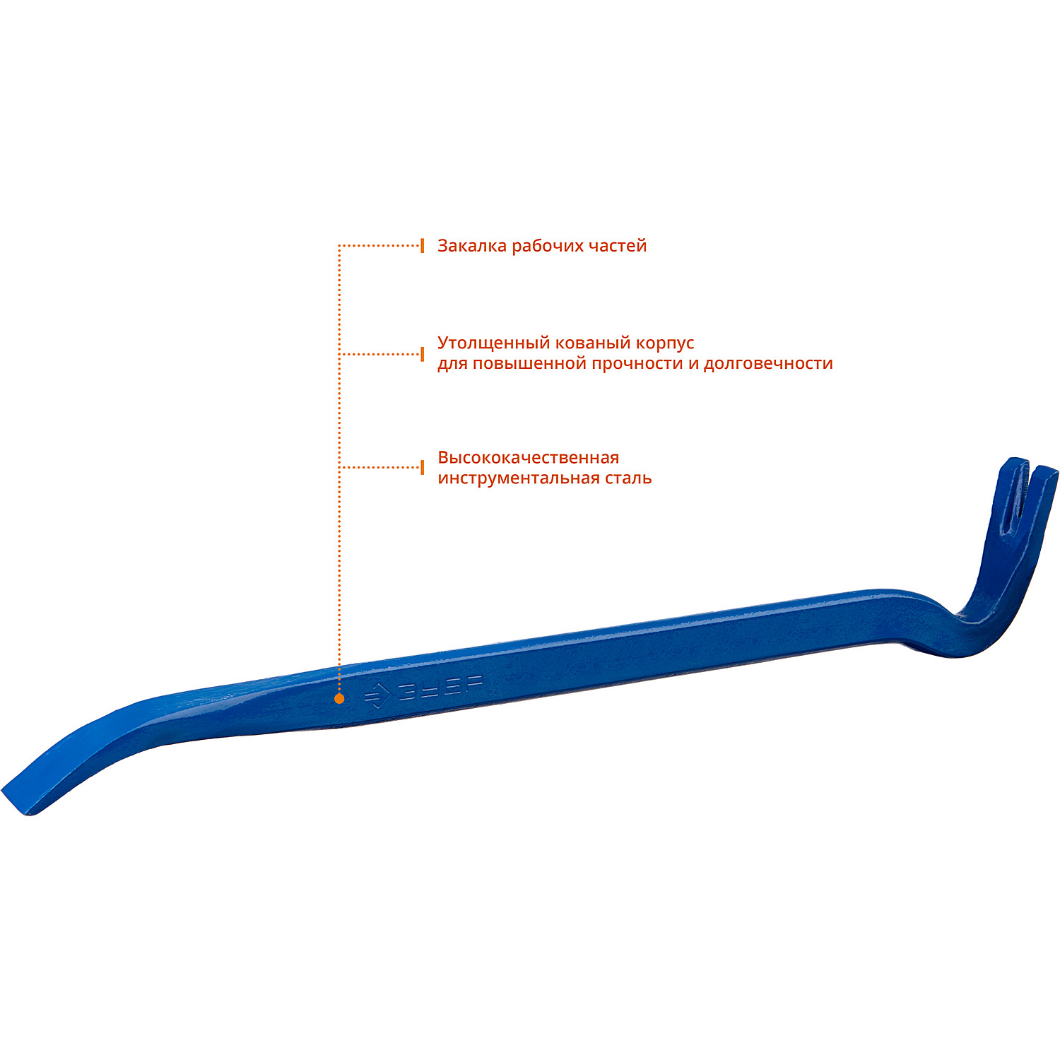 ЗУБР Титан, 450 мм, 25 х 12 мм, лом-гвоздодер, Профессионал (2165-45) — фото 2