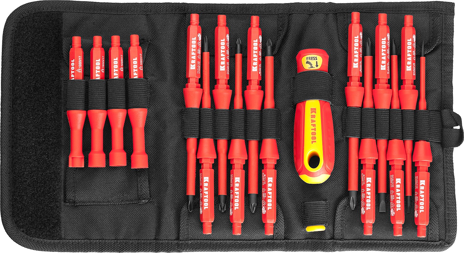 KRAFTOOL Х-Drive Electro, 18 предм, набор высоковольтных отверток (220092-H18) — фото 2