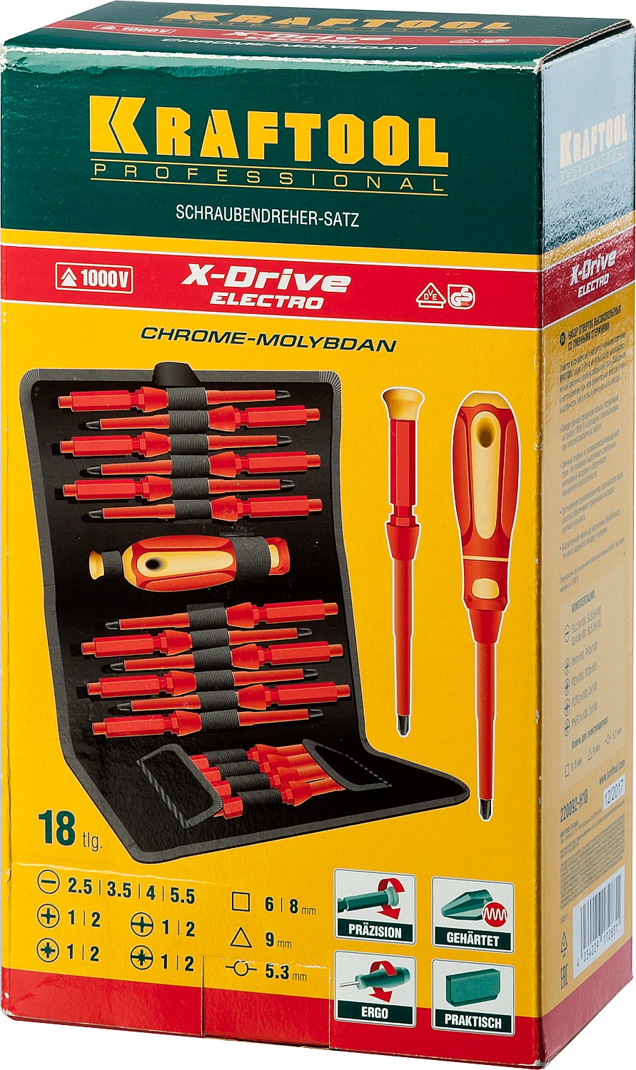 KRAFTOOL Х-Drive Electro, 18 предм, набор высоковольтных отверток (220092-H18) — фото 9