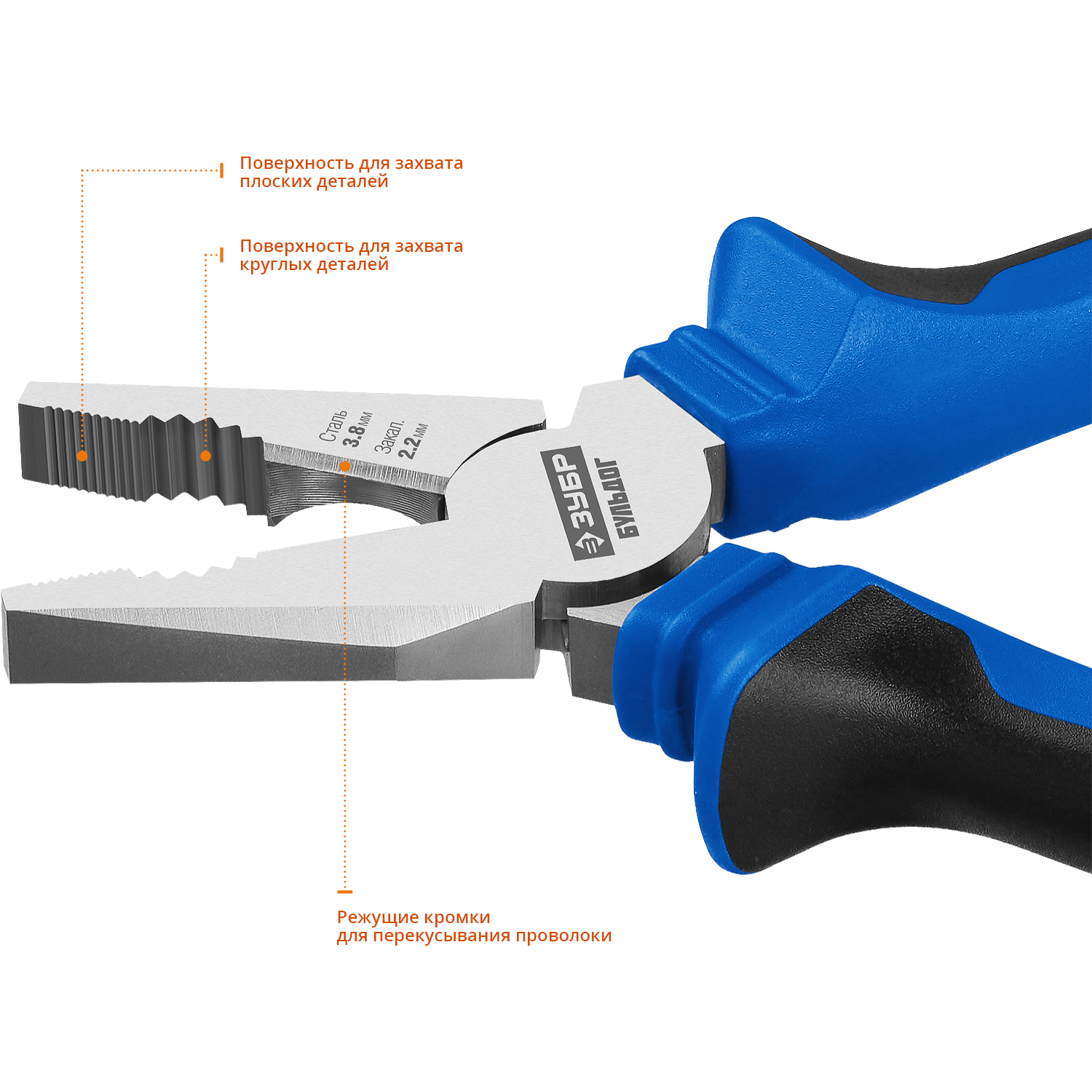 ЗУБР 200 мм, плоскогубцы, Профессионал (2201-1-20) — фото 4