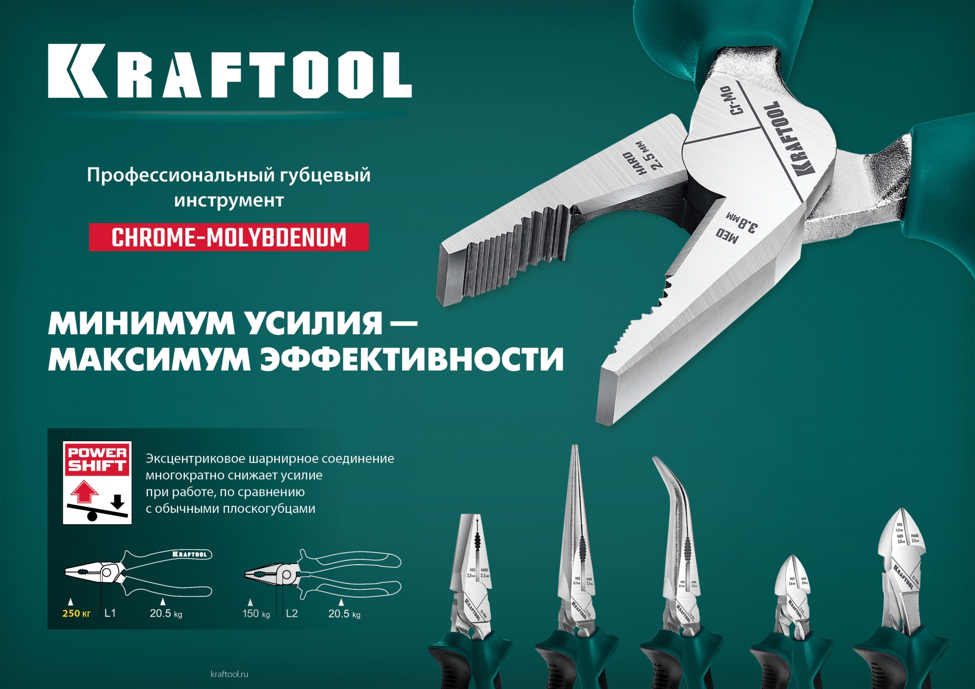 KRAFTOOL KraftMax, 180 мм, комбинированные плоскогубцы с эксцентриковым шарниром (22011-1-18) — фото 10