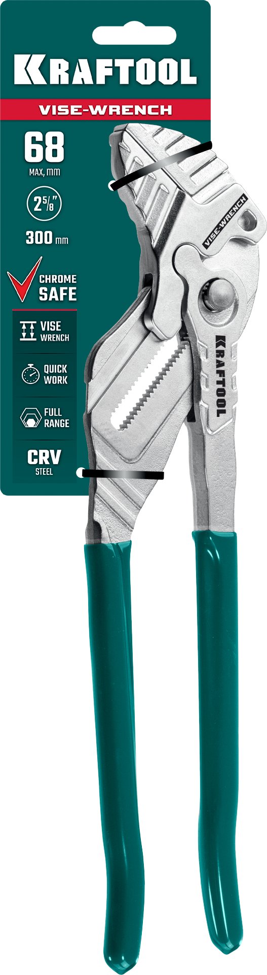 KRAFTOOL Vise-Wrench, 300 мм, клещи переставные-гаечный ключ (22068) — фото 12