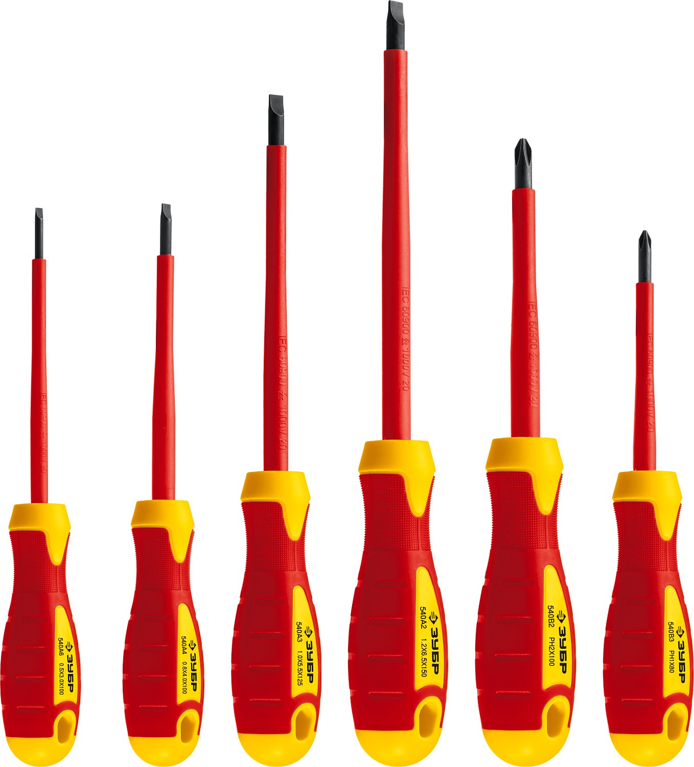 ЗУБР 12 предм., набор диэлектрического губцевого инструмента, Профессионал (2214-H12) — фото 5