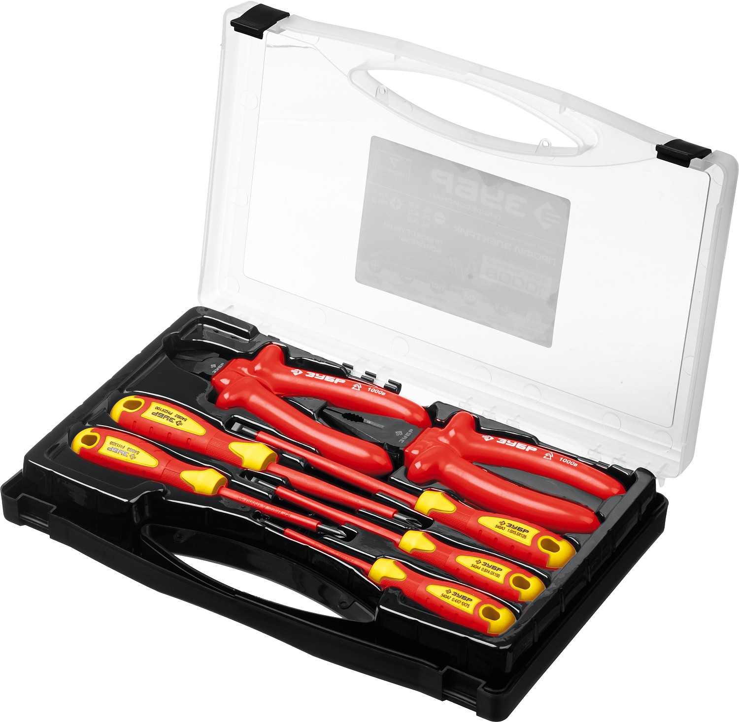 ЗУБР 7 предм., набор диэлектрического губцевого инструмента, Профессионал (2214-H7) — фото 3