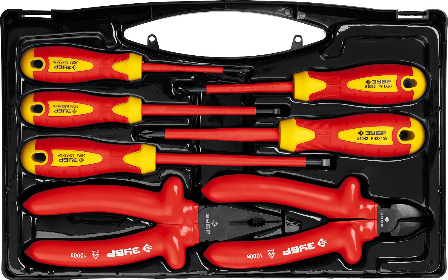 ЗУБР 7 предм., набор диэлектрического губцевого инструмента, Профессионал (2214-H7) — фото 4