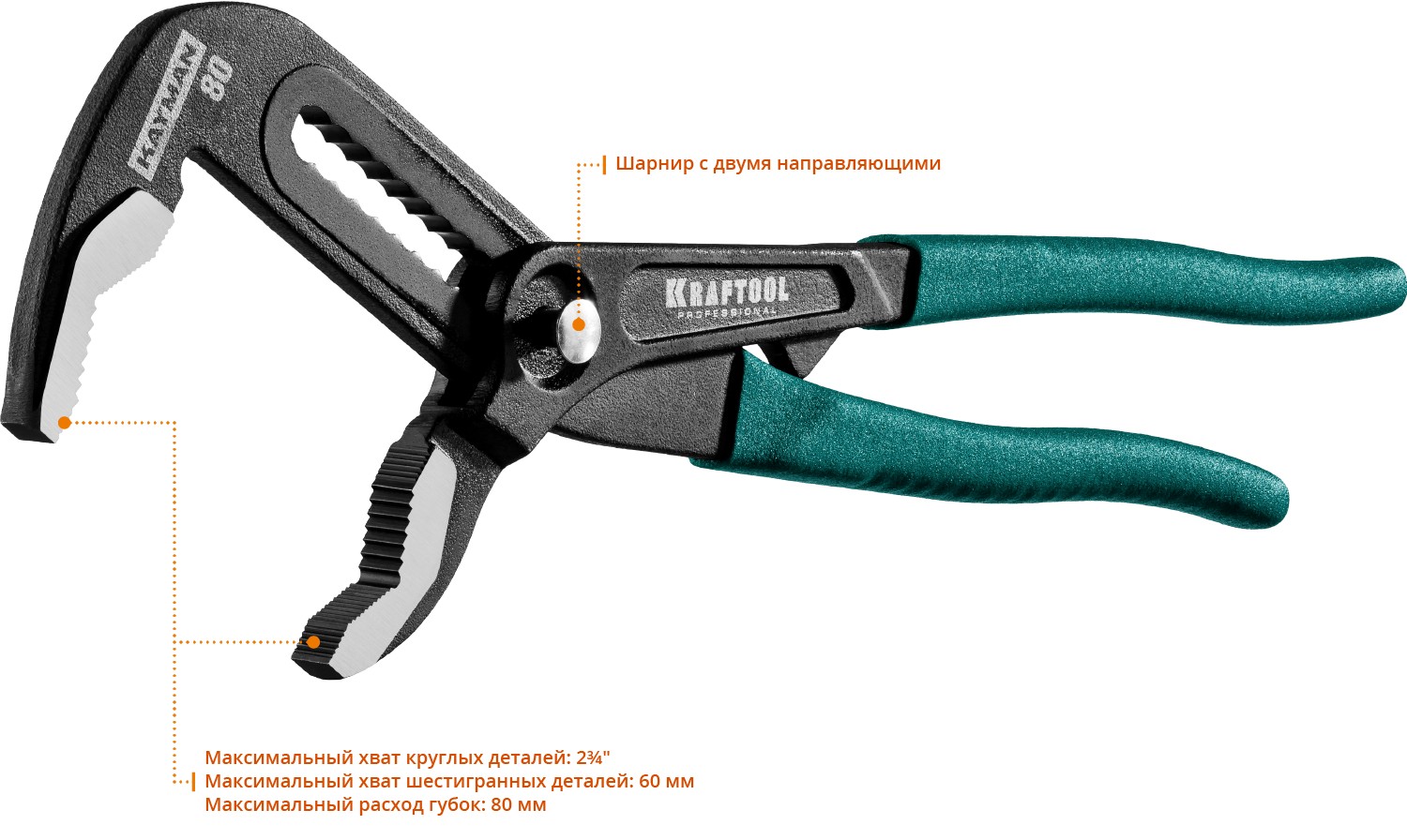 KRAFTOOL KAYMAN, 300 мм, переставные клещи (22353-30) — фото 4