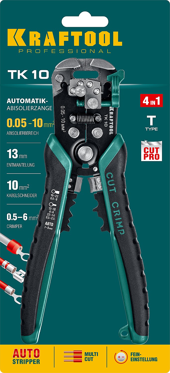 KRAFTOOL TK-10, 0.05 - 10 мм2, автоматический стриппер (22639) — фото 8