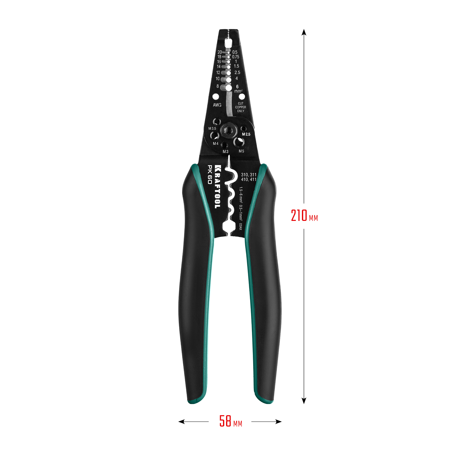 KRAFTOOL PK-60, 0.5 - 6 мм2, многофункциональный стриппер (22658) — фото 13