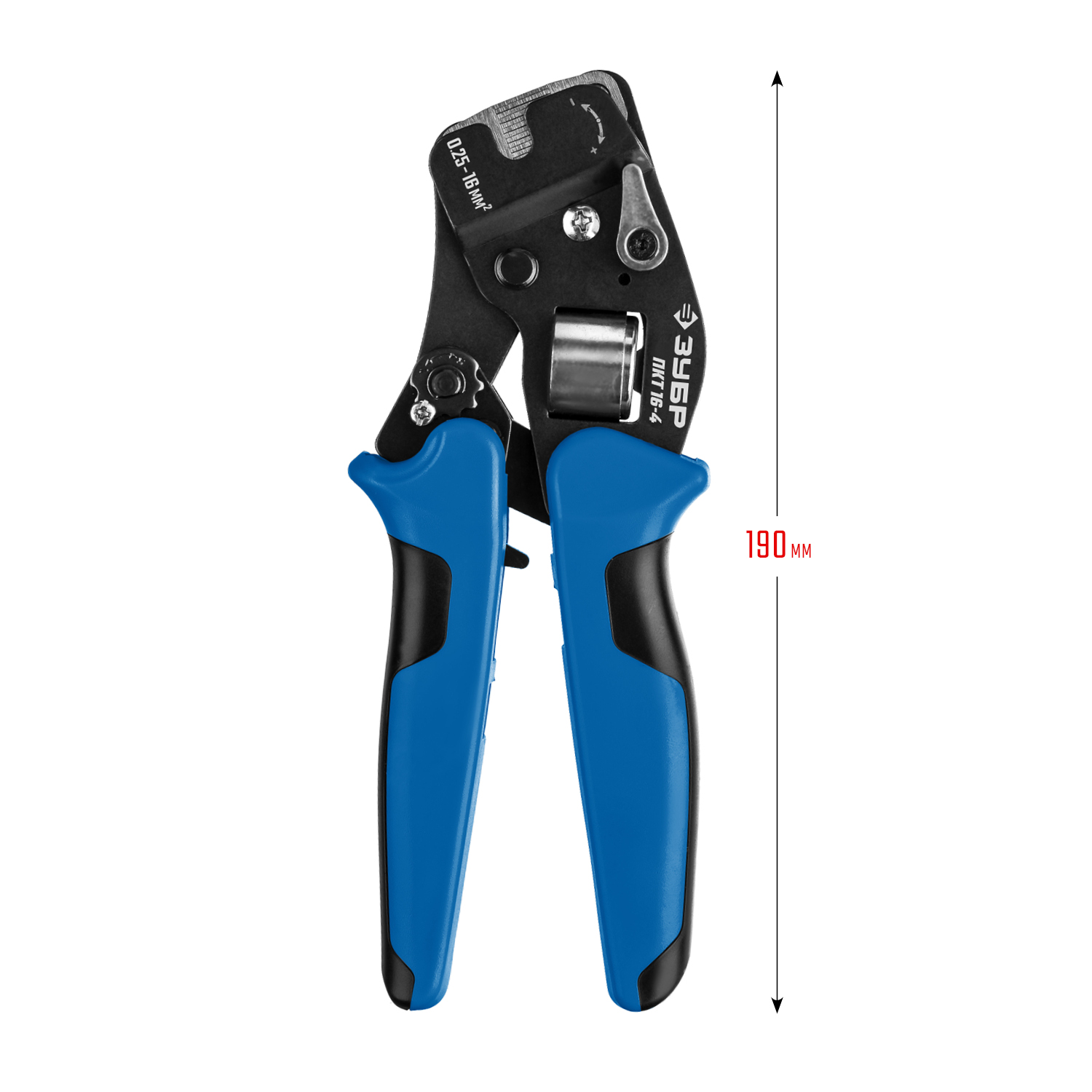 ЗУБР ПКТ-16-4, 0.25 - 16 мм2, с квадратным профилем, торцевые мультидиапазонные пресс-клещи, Профессионал (22694) — фото 7