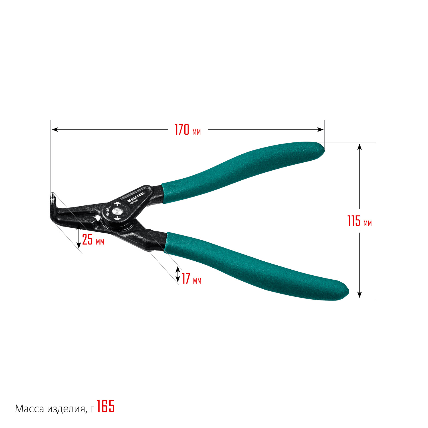 KRAFTOOL 180 мм, изогнутые губки, внешний, съемник стопорных колец (22812-4) — фото 7