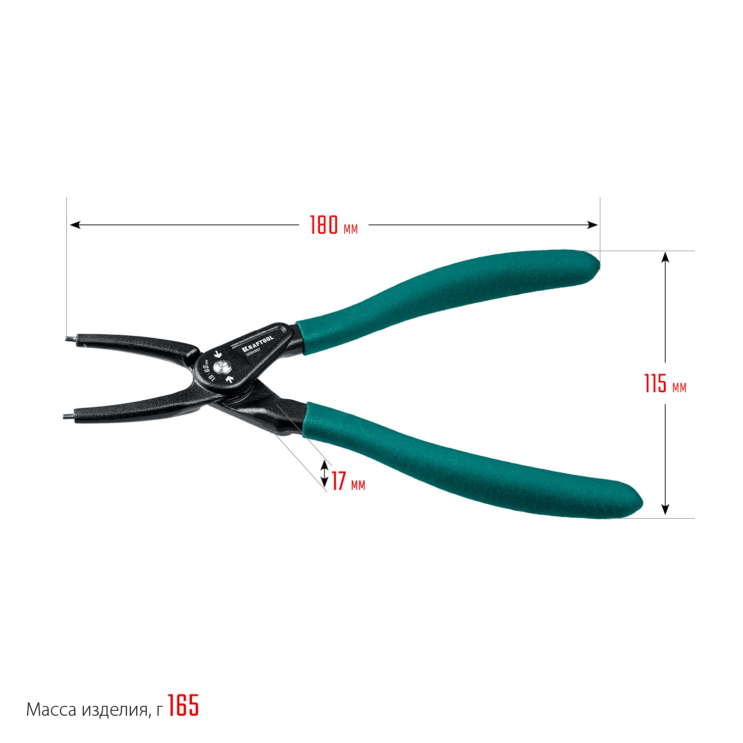 KRAFTOOL 4 шт, 180 мм, съемник стопорных колец (22812-H4) — фото 17