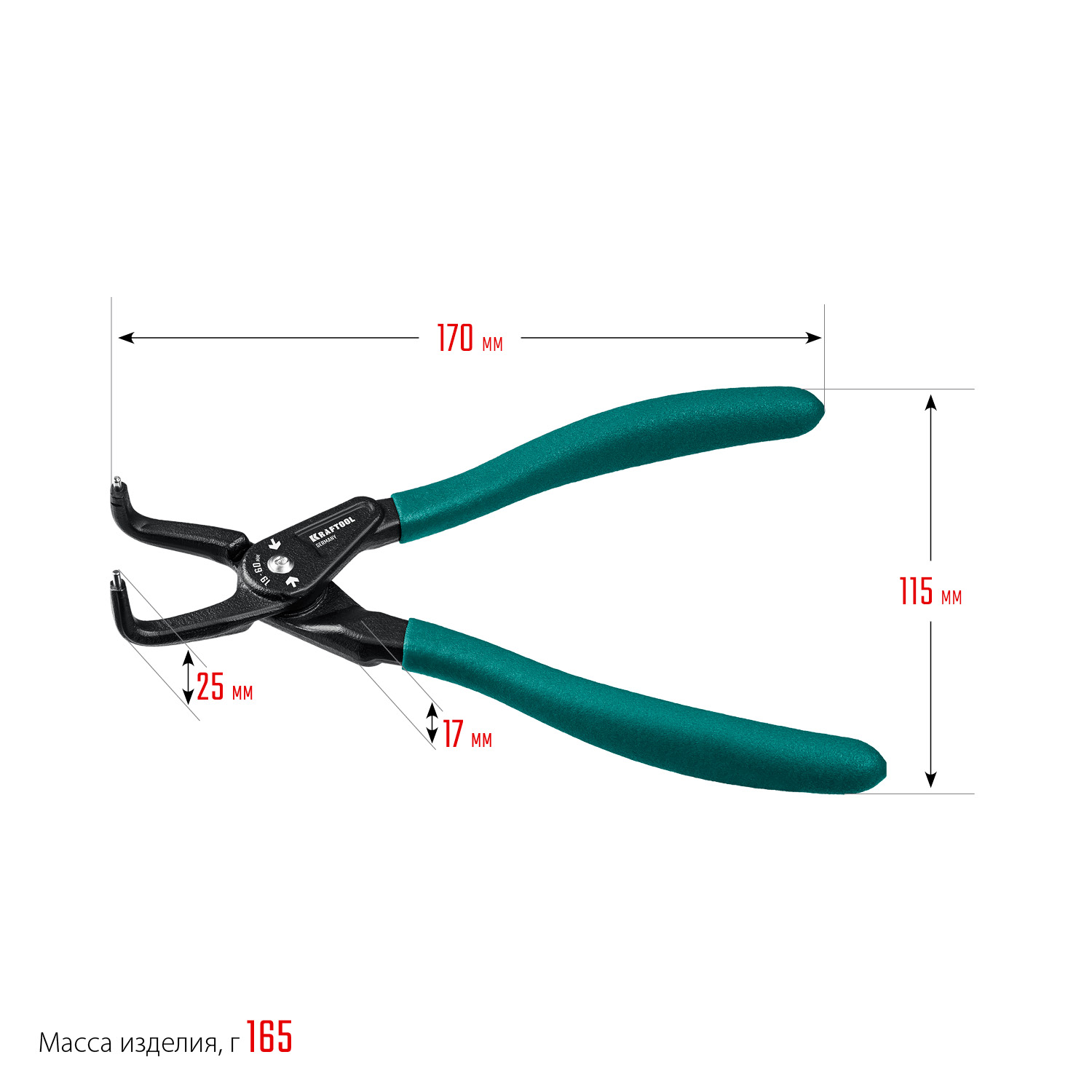 KRAFTOOL 4 шт, 180 мм, съемник стопорных колец (22812-H4) — фото 18