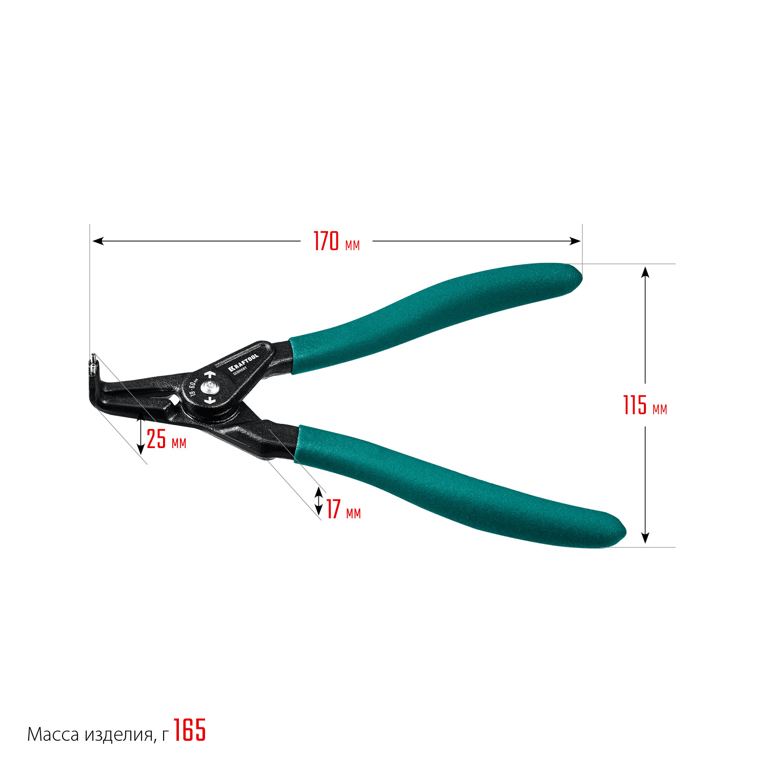 KRAFTOOL 4 шт, 180 мм, съемник стопорных колец (22812-H4) — фото 20