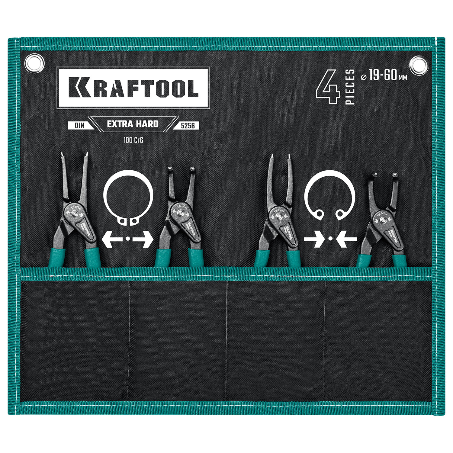 KRAFTOOL 4 шт, 180 мм, съемник стопорных колец (22812-H4) — фото 6