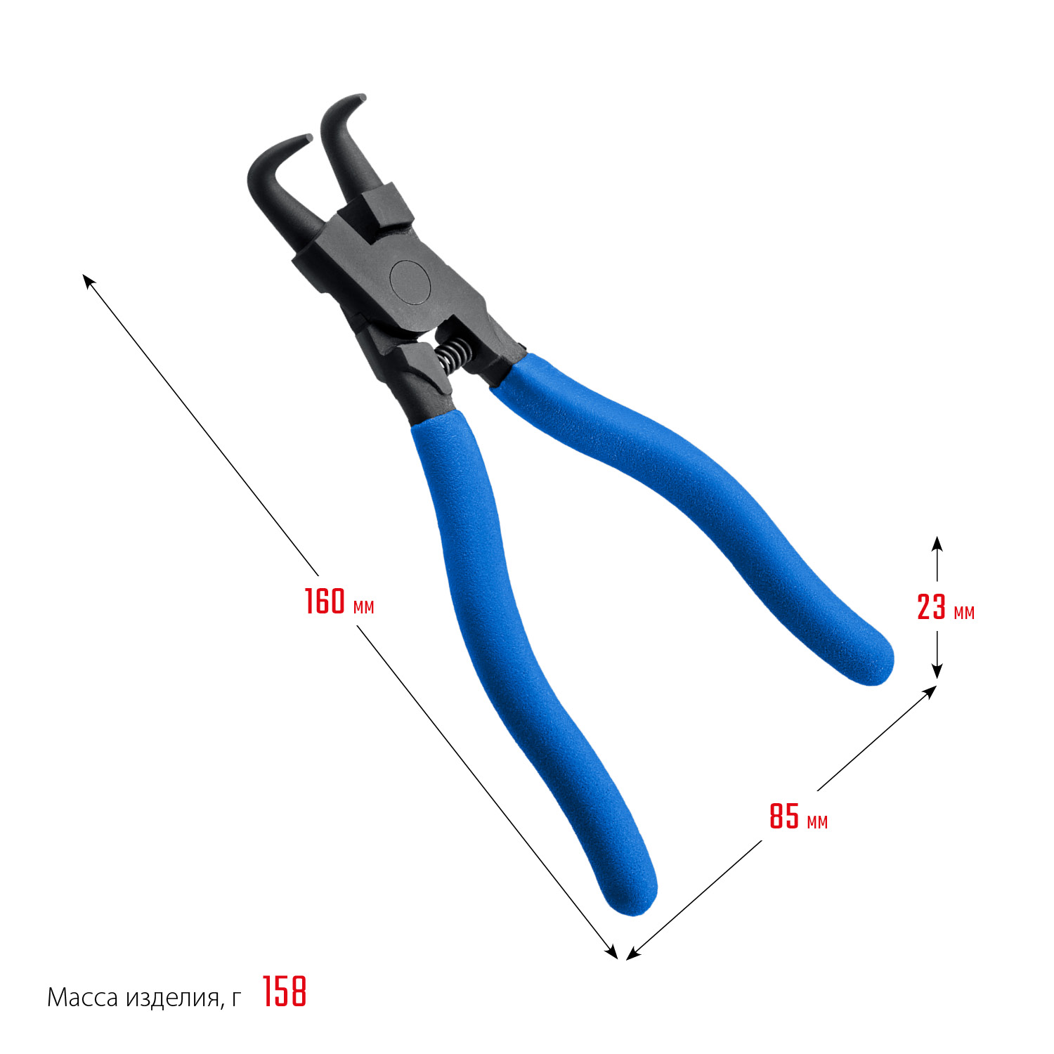 ЗУБР 170 мм, изогнутые губки, внутренний съемник стопорных колец, Профессионал (22821-2) — фото 6