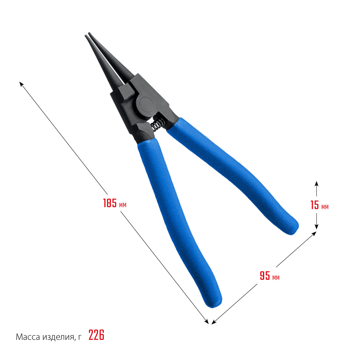 ЗУБР 4 шт, 180 мм, набор съемников стопорных колец, Профессионал (22826) — фото 9