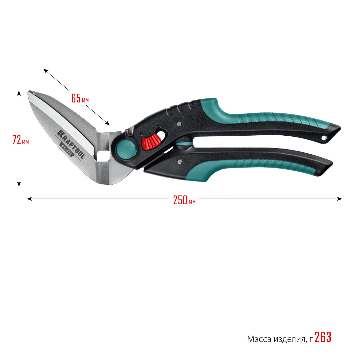 KRAFTOOL BULLDOG, 250 мм, многофункциональные прямые технические ножницы (23203) — фото 17