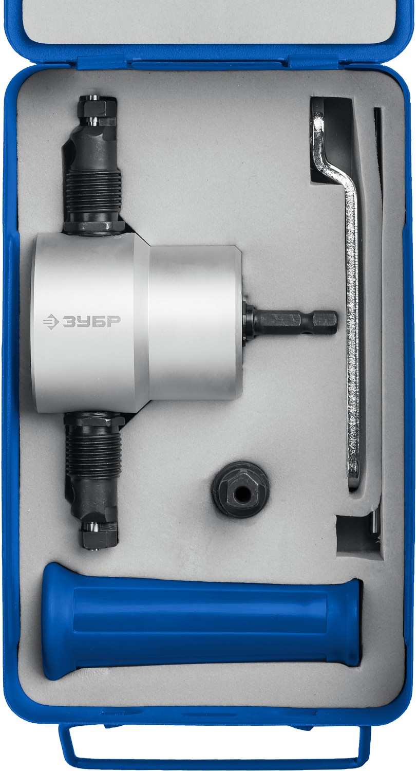 ЗУБР Сверчок, набор в кейсе, насадка-ножницы для реза листового металла, Профессионал (23294) — фото 9
