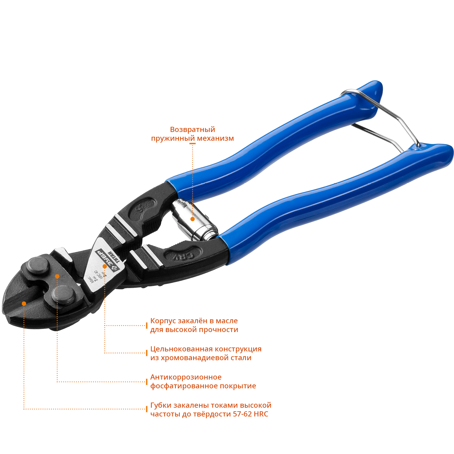 ЗУБР Титан 220 мм, Cr-V, компактный болторез (23312-20) — фото 2