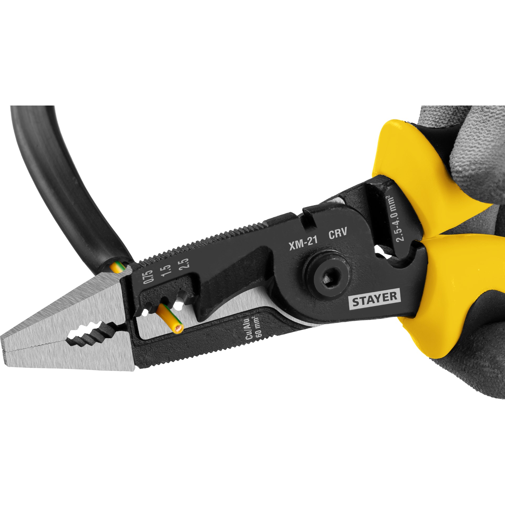 STAYER HERCULES XM-21, 4в1 электромонтажные клещи (23342-21) — фото 7