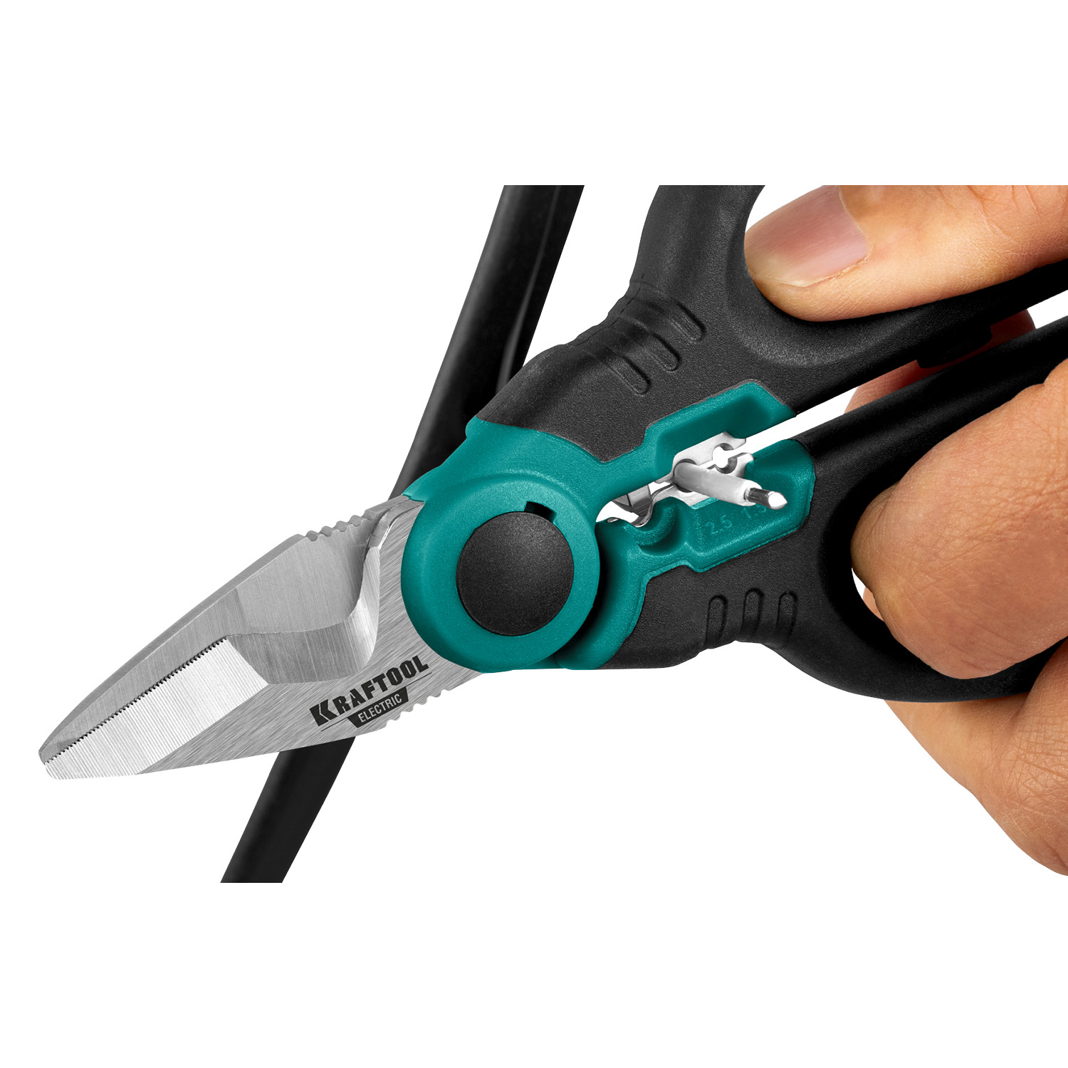 KRAFTOOL ELECTRIC, 4 в 1, 160 мм, с чехлом, ножницы электрика (23356) — фото 9