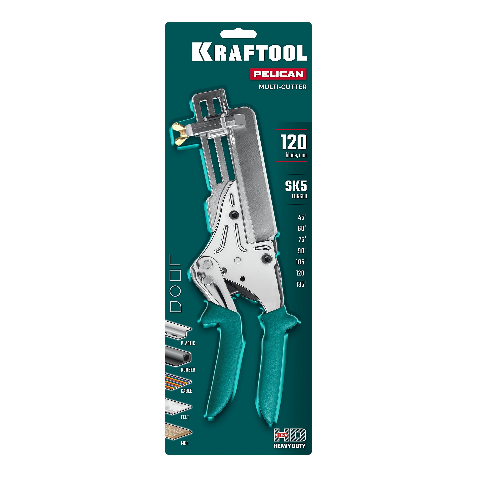 KRAFTOOL PELIKAN 120 до 120 мм, Удлиненные угловые ножницы для пластмассовых и резиновых профилей (23370) — фото 4