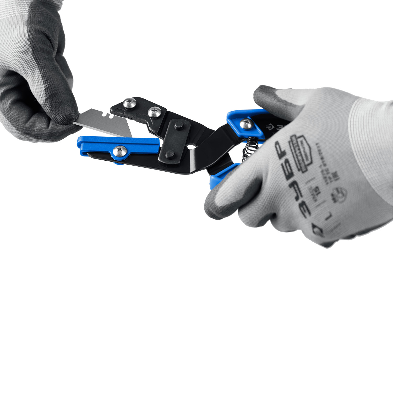 ЗУБР Универсал, для пластмассовых и резиновых профилей, угловые ножницы со сменным трапециевидным лезвием, Профессионал (23371) — фото 15