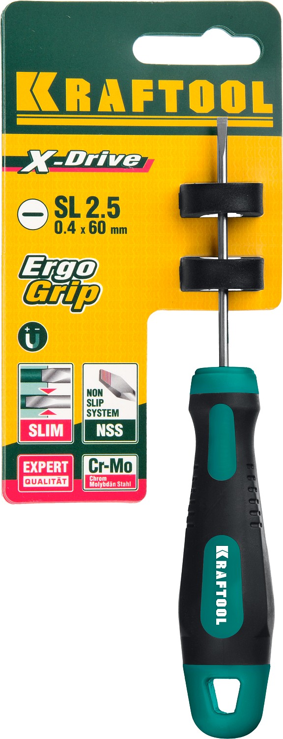 KRAFTOOL Х-Drive, SL2.5 x 60, отвертка (250071-2.5-060) — фото 4