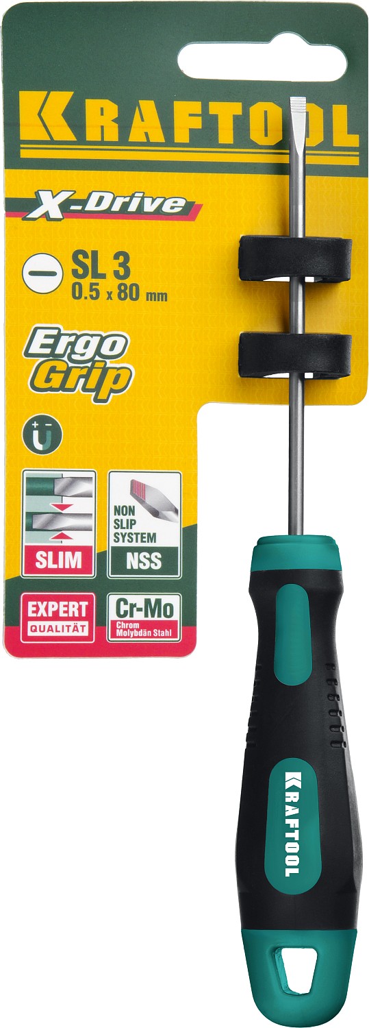 KRAFTOOL Х-Drive, SL3 x 80, отвертка (250071-3.0-080) — фото 5