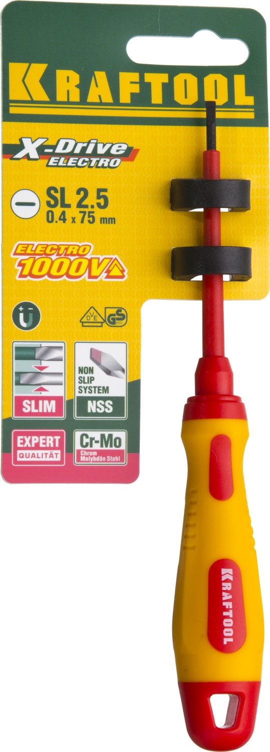 KRAFTOOL SL2.5 х 75 мм, высоковольтная отвертка (250083-2.5-075) — фото 3