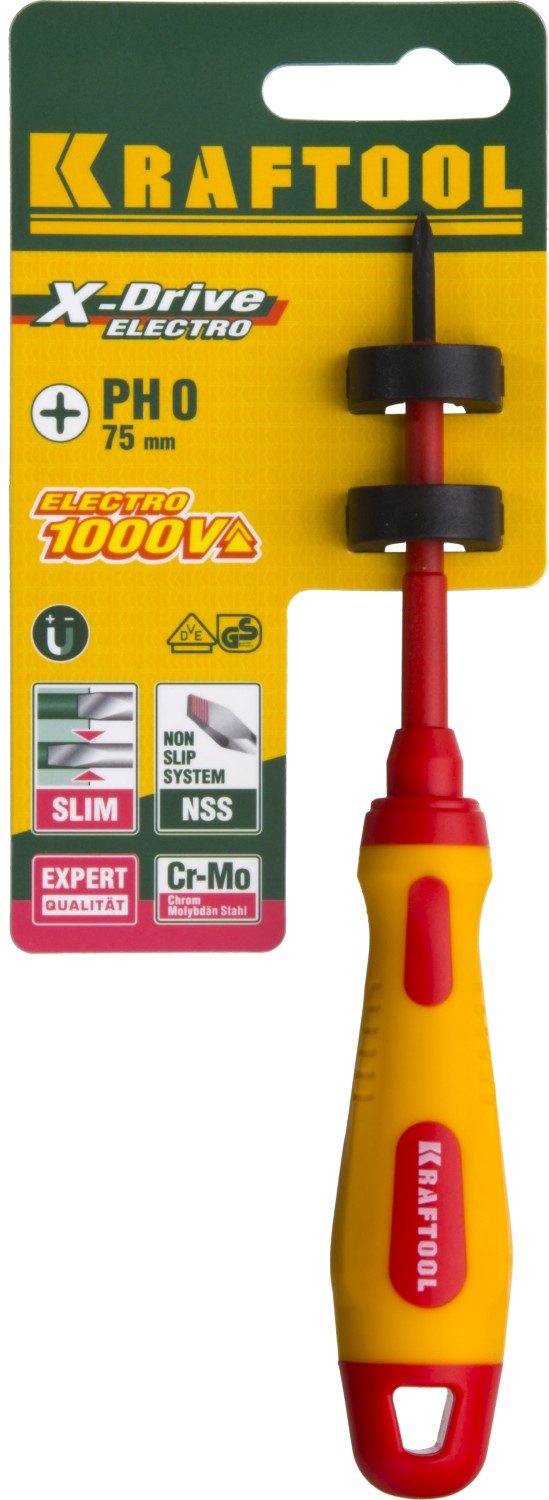 KRAFTOOL PH0 х 60 мм, высоковольтная отвертка (250084-0-060) — фото 3