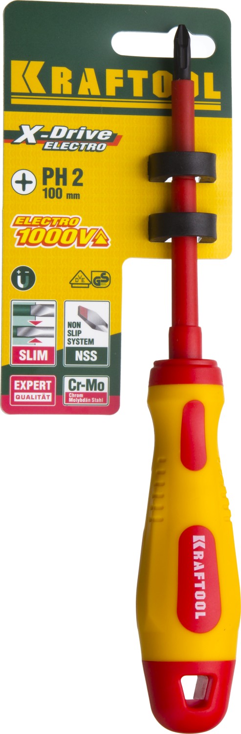 KRAFTOOL PH2 х 100 мм, высоковольтная отвертка (250084-2-100) — фото 3