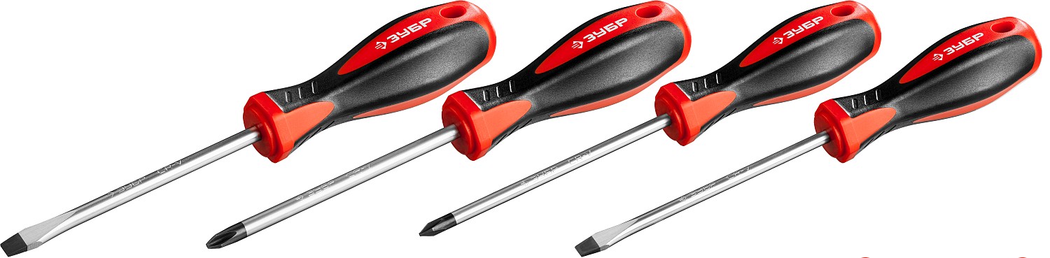 ЗУБР 4 шт, набор отвёрток (25065-H4) — фото 3