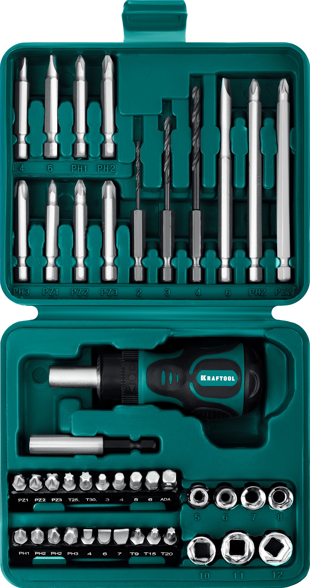 KRAFTOOL Kompakt-43, с насадками, 43 предм., реверсивная отвертка (25556-H43) — фото 2