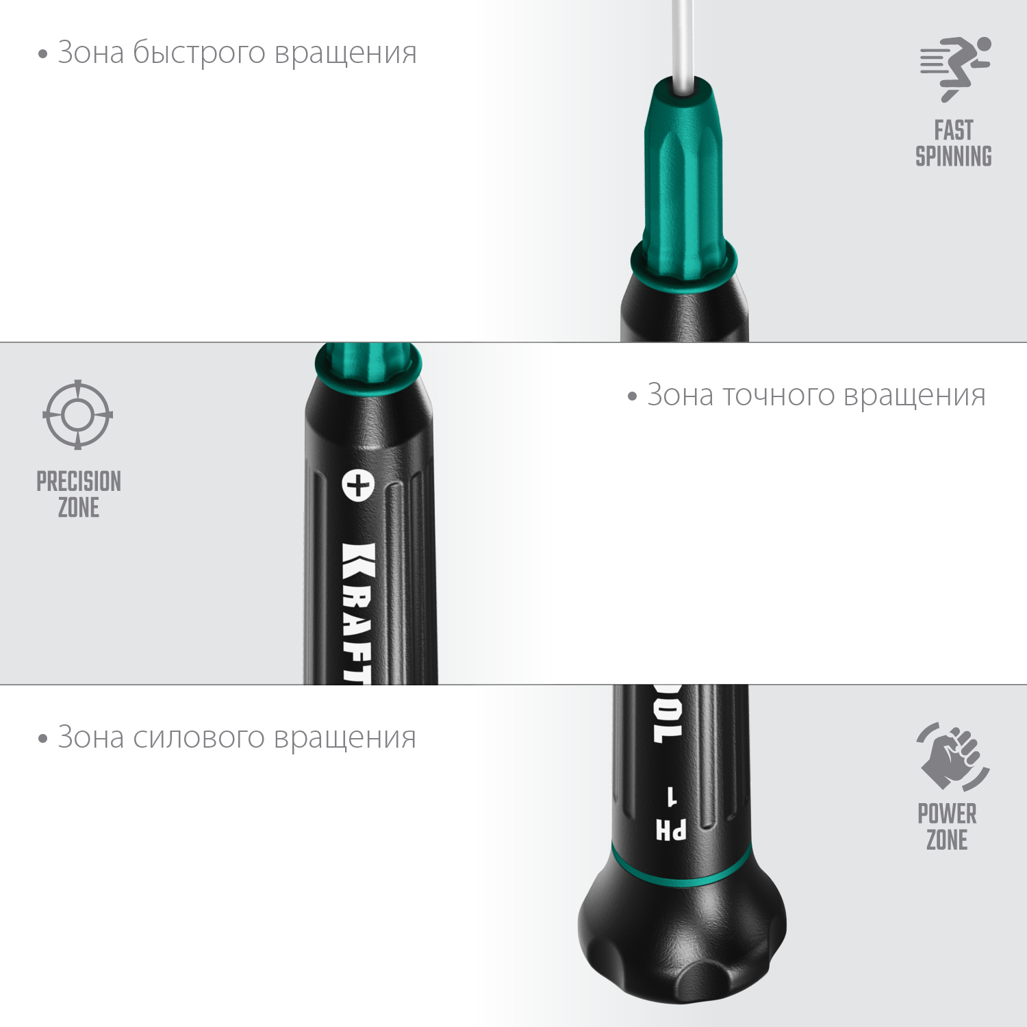 KRAFTOOL Precision PH1, отвертка для точных работ (25682-1) — фото 4