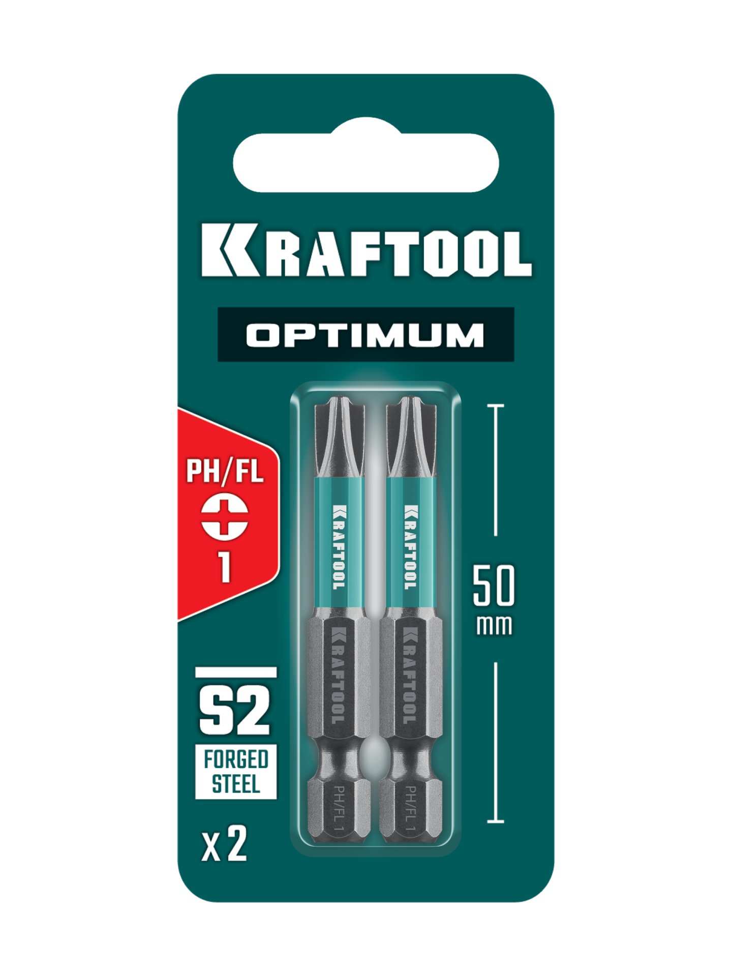 KRAFTOOL OPTIMUM PH/FL 1, 50 мм, 2 шт, биты (261221-1-50-2) — фото 4