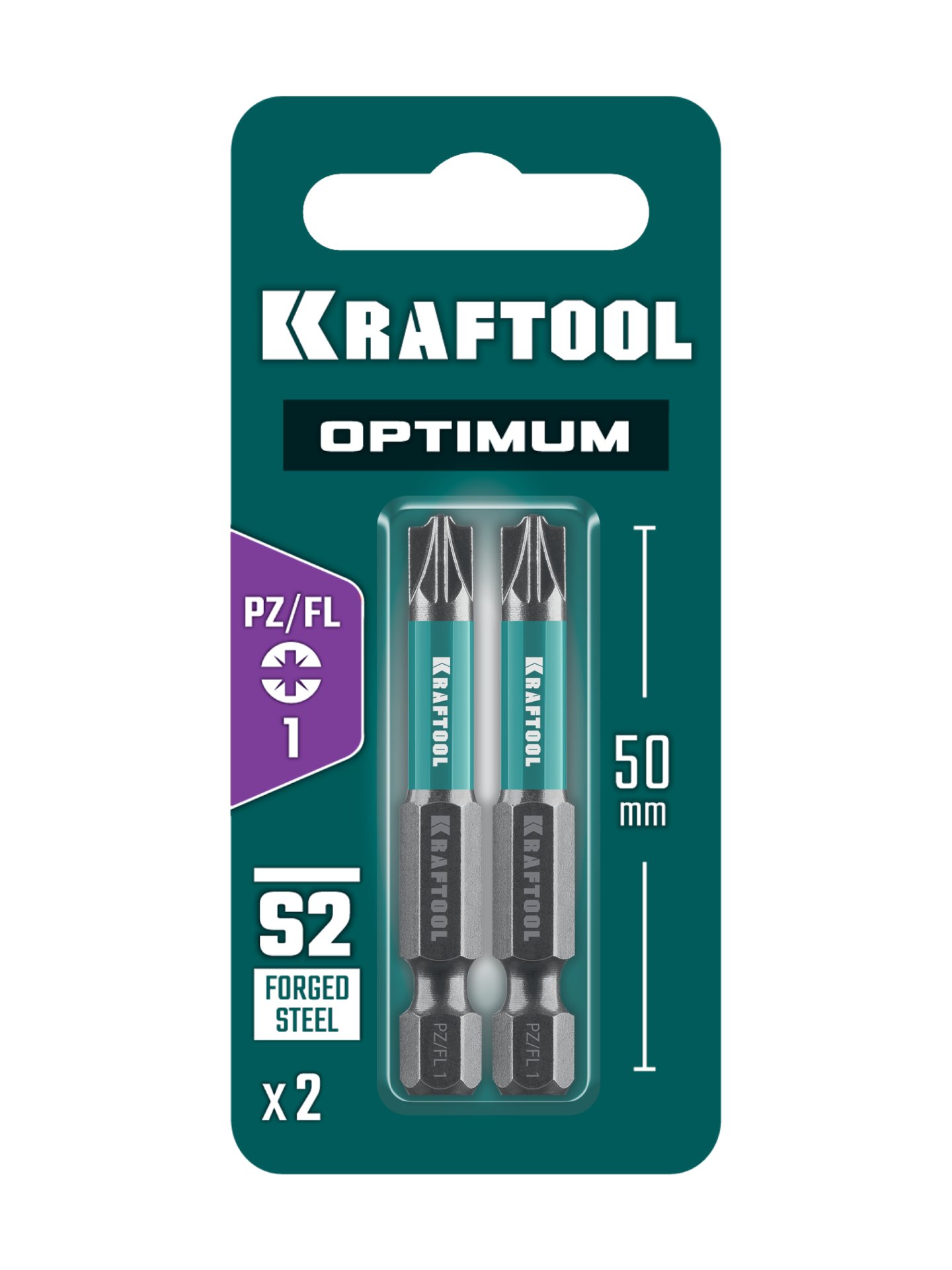 KRAFTOOL OPTIMUM PZ/FL 1, 50 мм, 2 шт, биты (261241-1-50-2) — фото 4