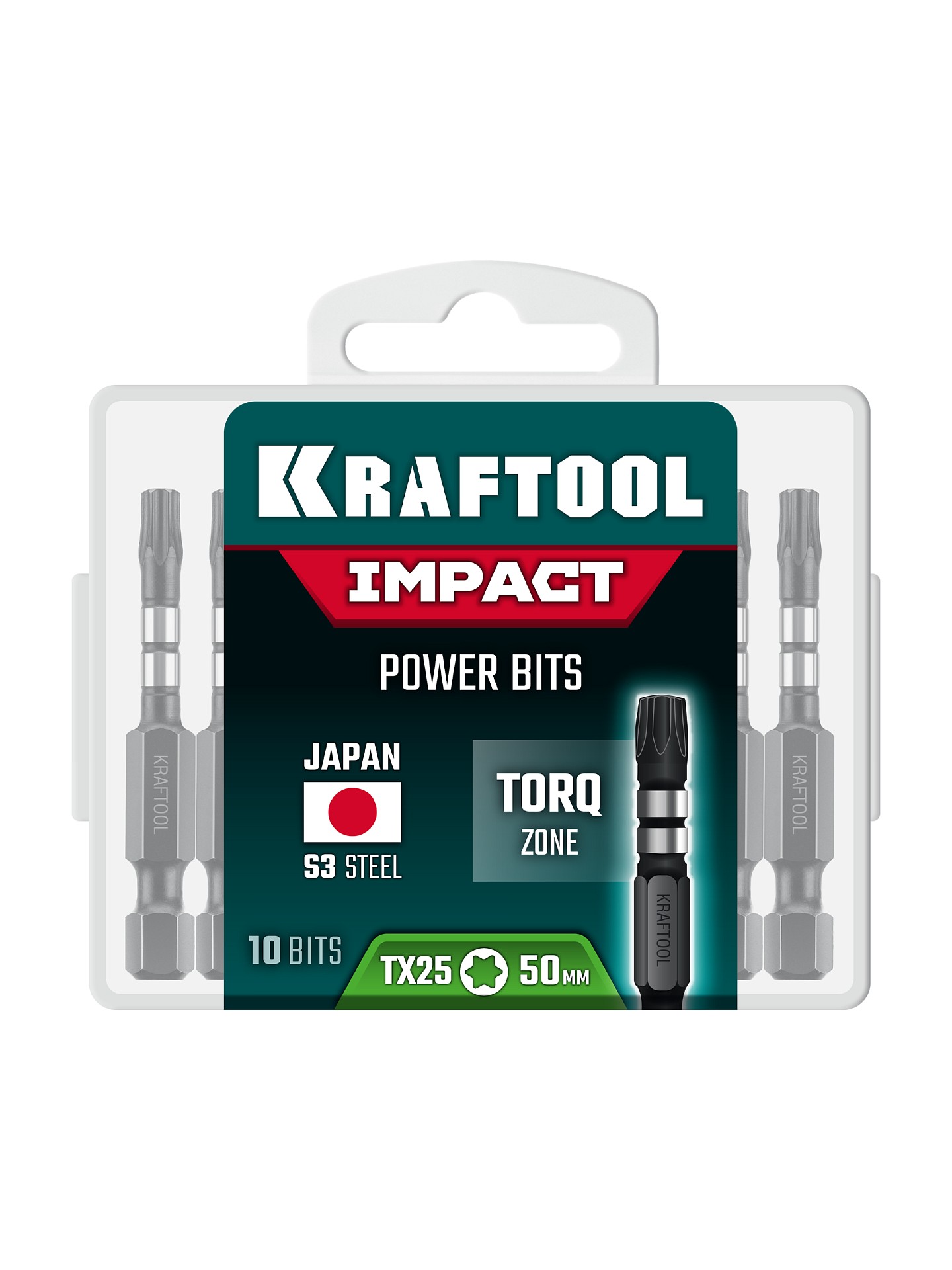 KRAFTOOL Impact TX 20, 50 мм, 10 шт, ударные биты (26195-20-50-S10) — фото 2