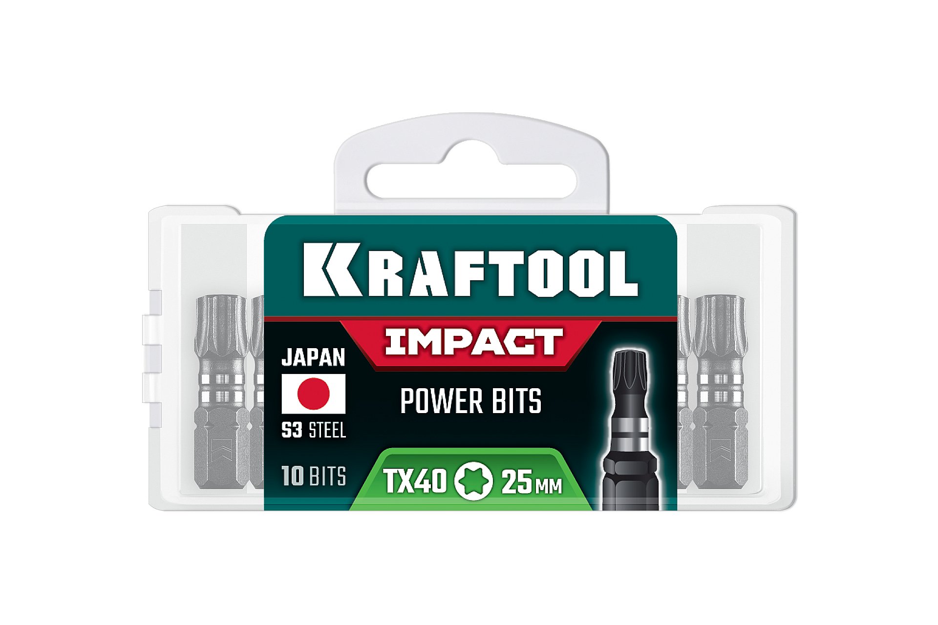 KRAFTOOL Impact TX 40, 25 мм, 10 шт, ударные биты (26195-40-25-S10) — фото 2