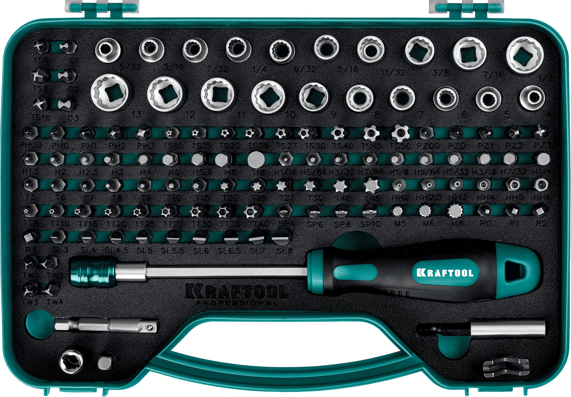 KRAFTOOL X-Drive-122, 122 шт, набор: отвертка-битодержатель с насадками (26816) — фото 2