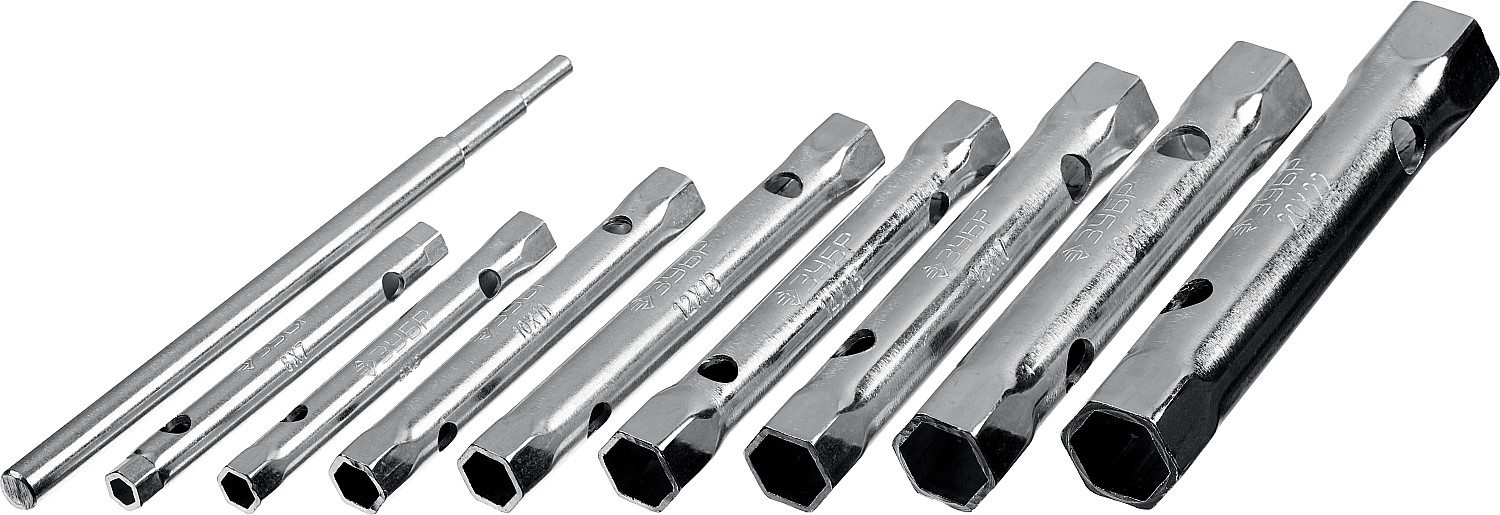 ЗУБР 9 предм., 6 - 22 мм, набор торцовых трубчатых ключей (27162-H9) — фото 3