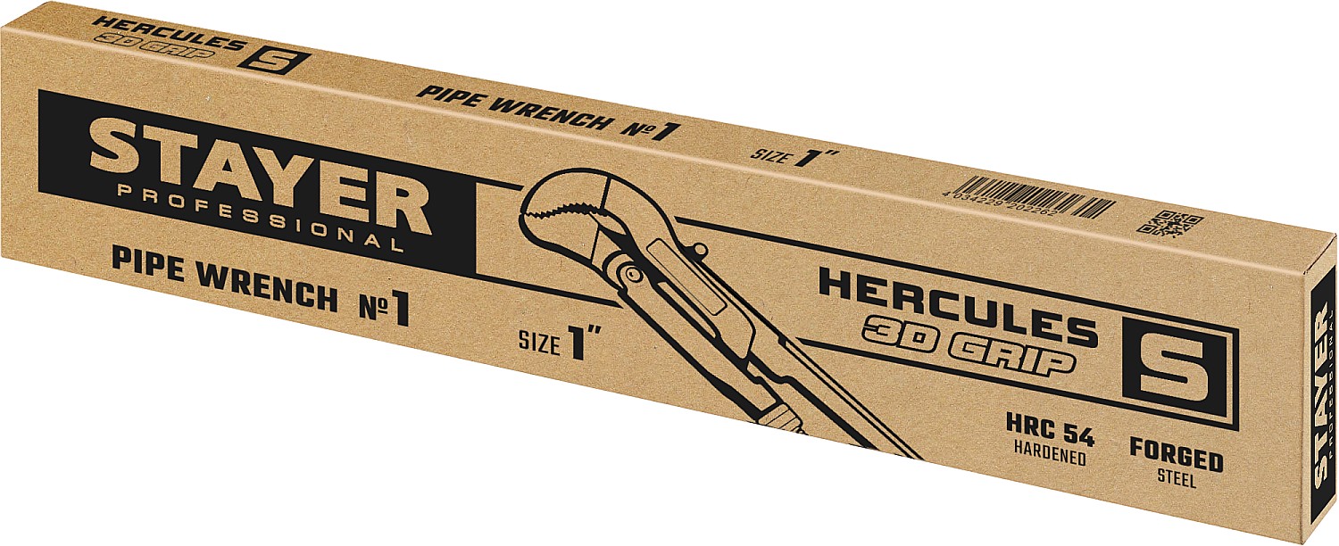 STAYER Hercules-S, №1, 1″, 330 мм, трубный ключ с изогнутыми губками, Professional (27311-1) — фото 2