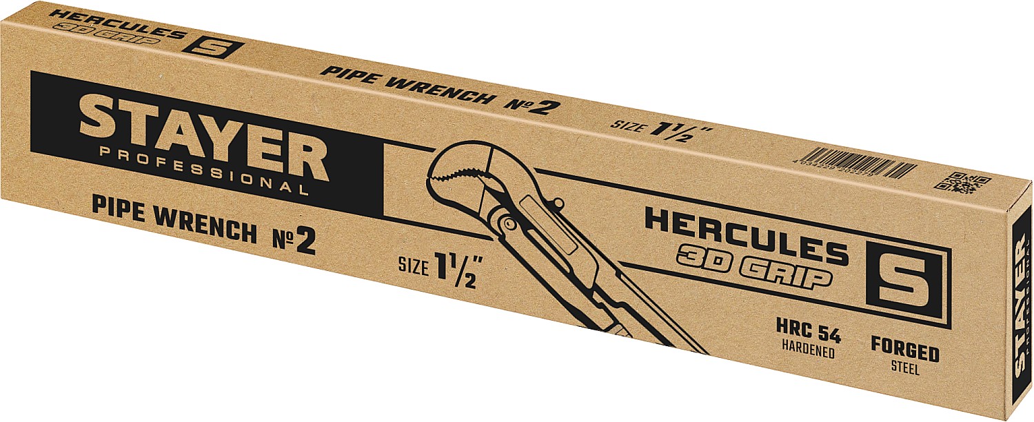 STAYER Hercules-S, №2, 1.5″, 440 мм, трубный ключ с изогнутыми губками, Professional (27311-2) — фото 2